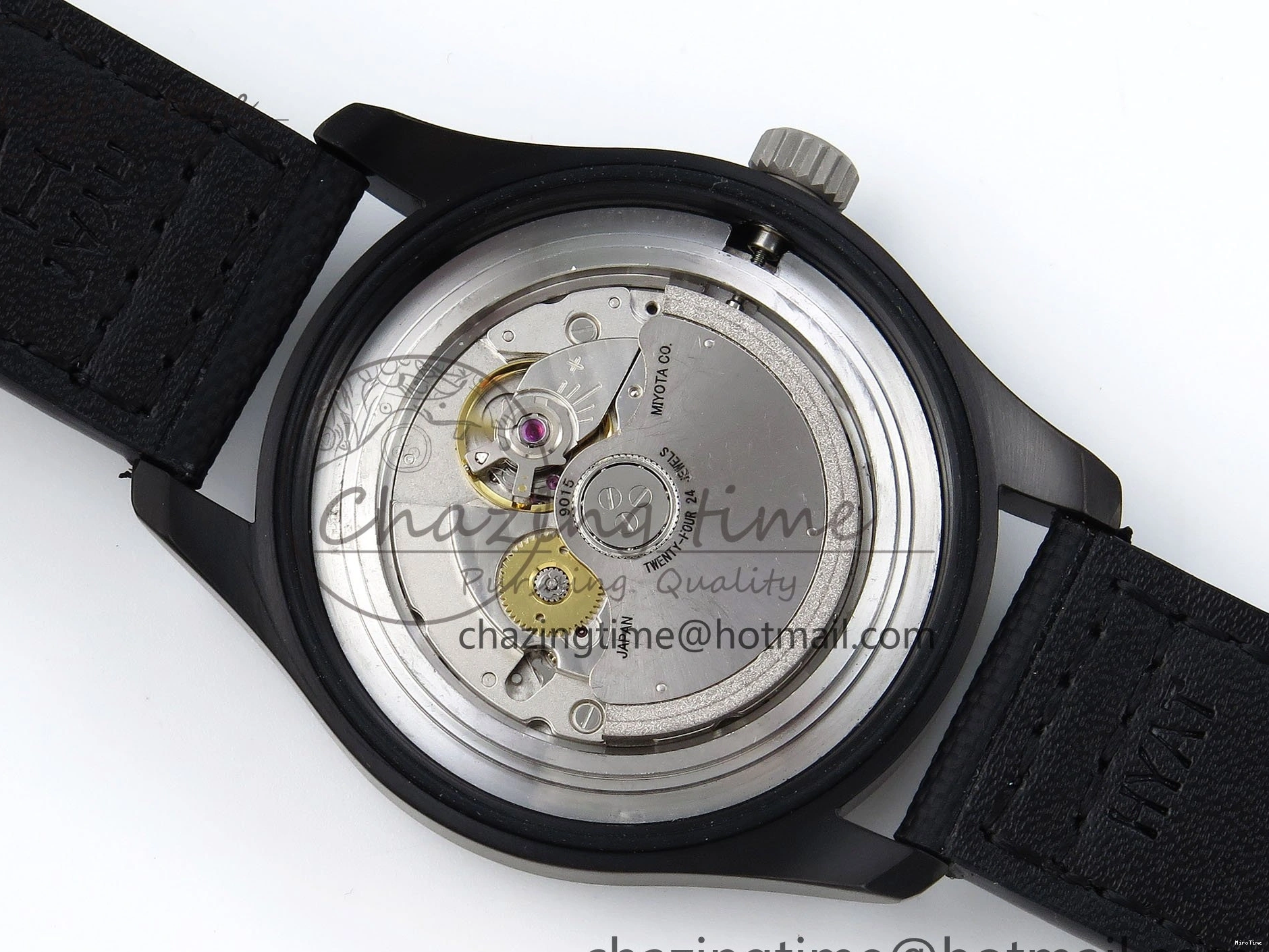 MIROTIME 0521 Pilot Black Ace BLSF 1:1 Best Edition White Lume Dial on Black Nylon Strap MIYOTA OnTrend 7021